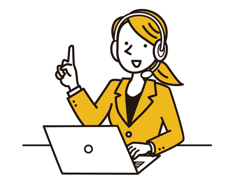 サイネージ運用のサポートをしているイラスト