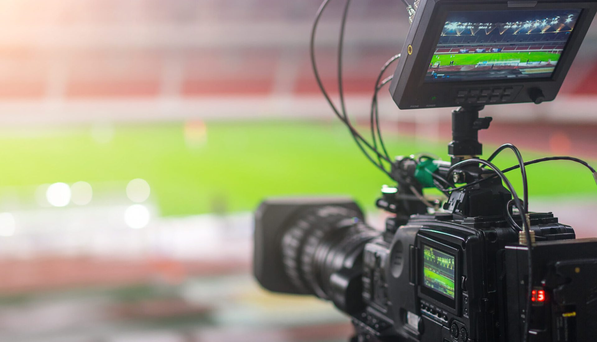 video camera recording in a football game